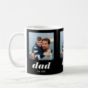 Dad Established Typography Black 3 Photo Coffee Mug