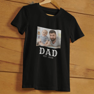 Dad Established Typography Photo T-Shirt