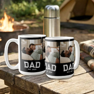Dad Established White Black 3 Photo Coffee Mug