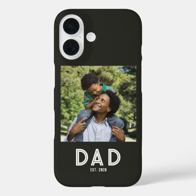 Dad Established White Photo Gift Father's Day Case-Mate iPhone Case (Back)