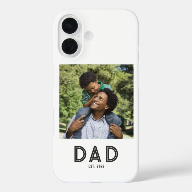 Dad Established White Photo Gift Father's Day Case-Mate iPhone Case (Back)