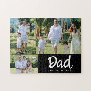 Dad Established white script 3 photo Jigsaw Puzzle