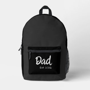 Dad established white script printed backpack