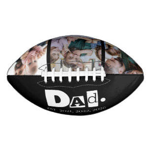Dad Established Year 3 Kids Photo Collage American Football