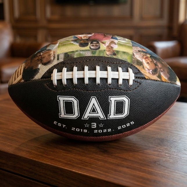 Dad Established Years Bold Black 3 Photo American Football (Creator Uploaded)