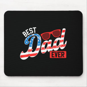 Dad Ever Aamerican Flag Patriotic Father 4th July Mouse Mat