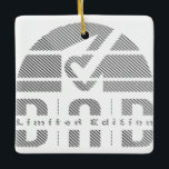 Dad Ever: Fatherhood as an Antique Visual Emotion Ceramic Ornament<br><div class="desc">Designed with a vintage vibe, this graphic showcases a message folder icon rendered in negative space. Inside the folder is a heart, and within the heart, a check mark is created using negative space. The word 'DAD' appears at the bottom, with 'Limited Edition' positioned in the centre of 'DAD'. “This...</div>