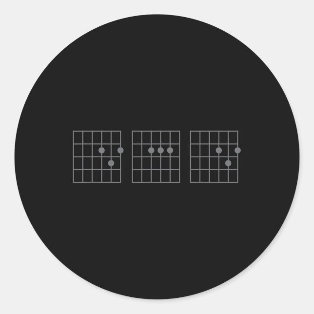 Dad Ever Fathers Day Shirt Guitar Chord Rock Music Classic Round Sticker (Front)