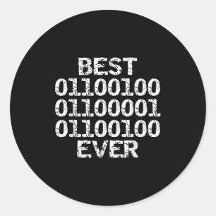 Dad Ever In Binary Code Software Engineer Father G Classic Round Sticker