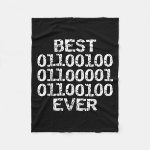 Dad Ever In Binary Code Software Engineer Father G Fleece Blanket