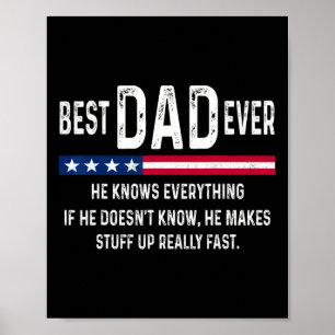 Dad Ever Knows Everything Funny Fathers Day Dada F Poster