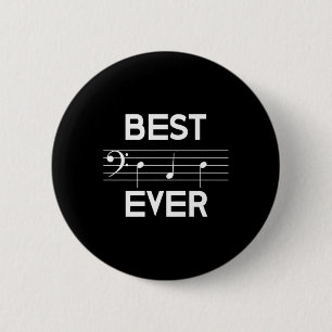 Dad Ever Music B Clef Note Fathers Day Gift  6 Cm Round Badge