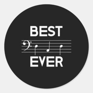 Dad Ever Music B Clef Note Fathers Day Gift  Classic Round Sticker