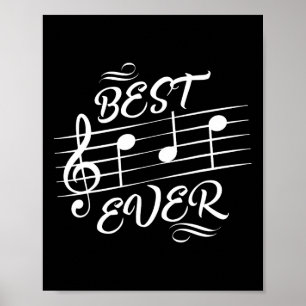 Dad Ever Music Notes Musician Fathers Day Poster