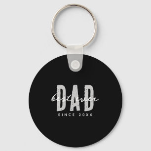 Dad Ever Since 20xx Modern Simple Preppy Key Ring