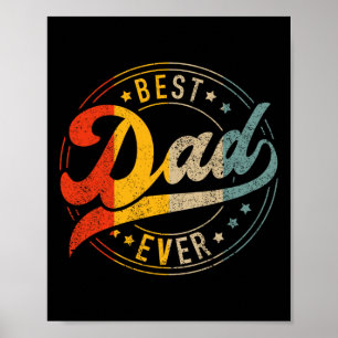 Dad Ever Vintage Colours Retro Fathers Day Birthda Poster