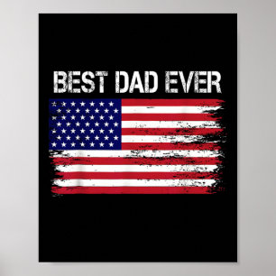 Dad Ever With Us American Flag Gifts Fathers Day D Poster