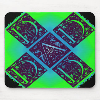 Dad Fancy Text Green Blue Background Mouse Mat