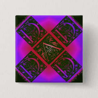 Dad Fancy Text Purple and Blue 15 Cm Square Badge