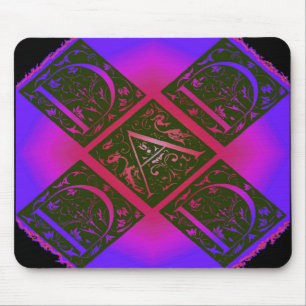 Dad Fancy Typography Pattern Black & Purple Mouse Mat