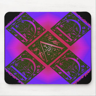 Dad Fancy Typography Pattern Black & Purple Mouse Mat
