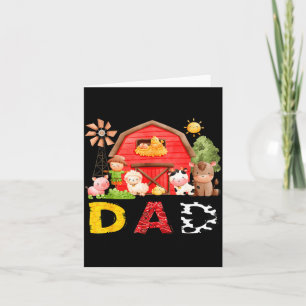 Dad Farm Cow Birthday Boy Matching Family Matching Card
