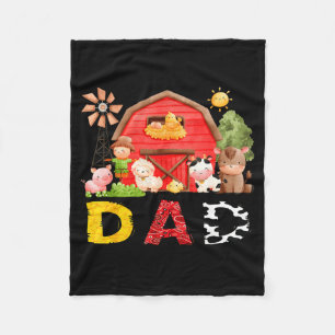 Dad Farm Cow Birthday Boy Matching Family Matching Fleece Blanket