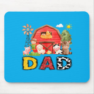 Dad Farm Cow Birthday Boy Matching Family Matching Mouse Mat