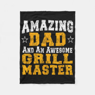 Dad Father Barbecue Shirt Bbq Grill Master Pit Bos Fleece Blanket