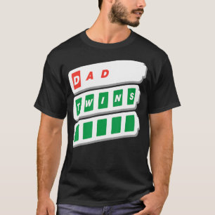 Dad Father Man Grandpa Funny Low Battery Twins Ful T-Shirt