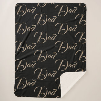 Dad Father Monogram Name Letter Destiny Destiny's Sherpa Blanket