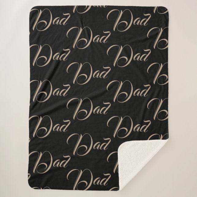 Dad Father Monogram Name Letter Destiny Destiny's Sherpa Blanket (Front)