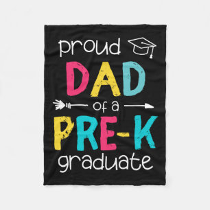 Dad Father Prek Preschool Family Matching Graduati Fleece Blanket