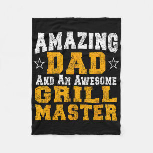 Dad Father Rbecue Shirt Bbq Grill Master Pit Boss Fleece Blanket