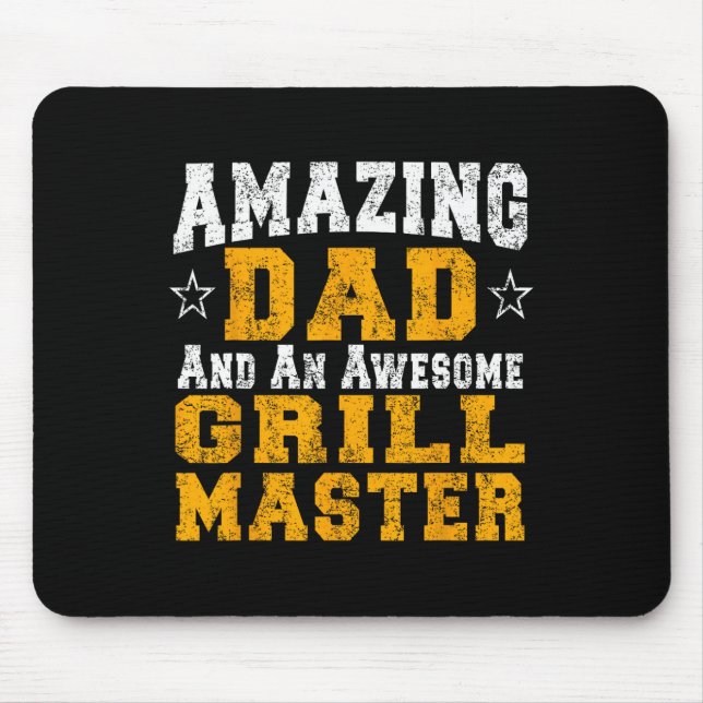 Dad Father Rbecue Shirt Bbq Grill Master Pit Boss  Mouse Mat (Front)