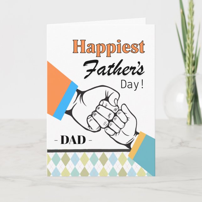 Dad Father’s Day Fist Bump Inspirational  Card (Front)