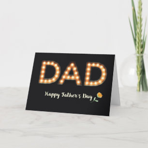 Dad, Father’s Day, Marquee Light Bulb Letters, O Card