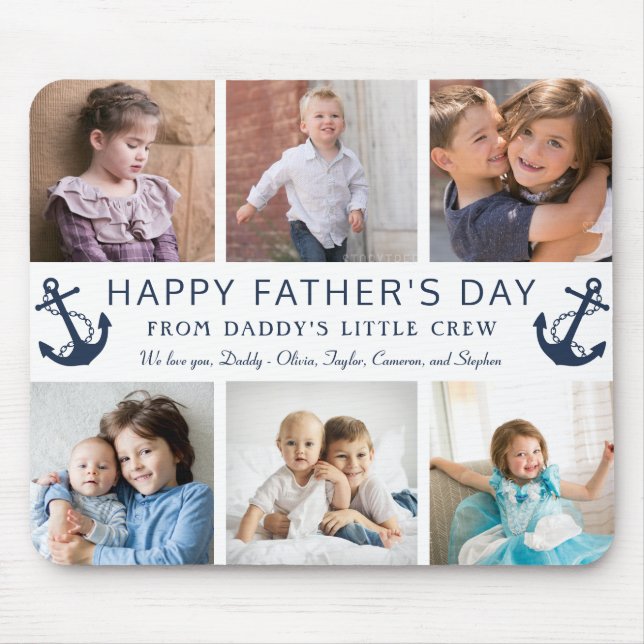 Dad Father’s Day Photo Collage Mouse Mat (Front)