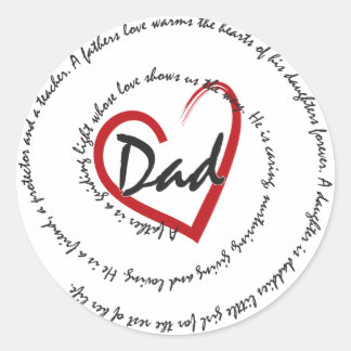 Dad - Fatherly Love Classic Round Sticker