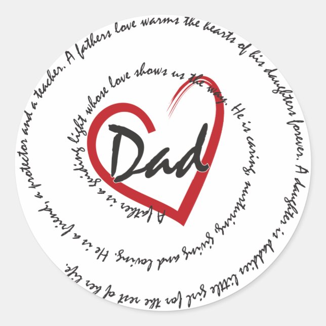 Dad - Fatherly Love Classic Round Sticker (Front)