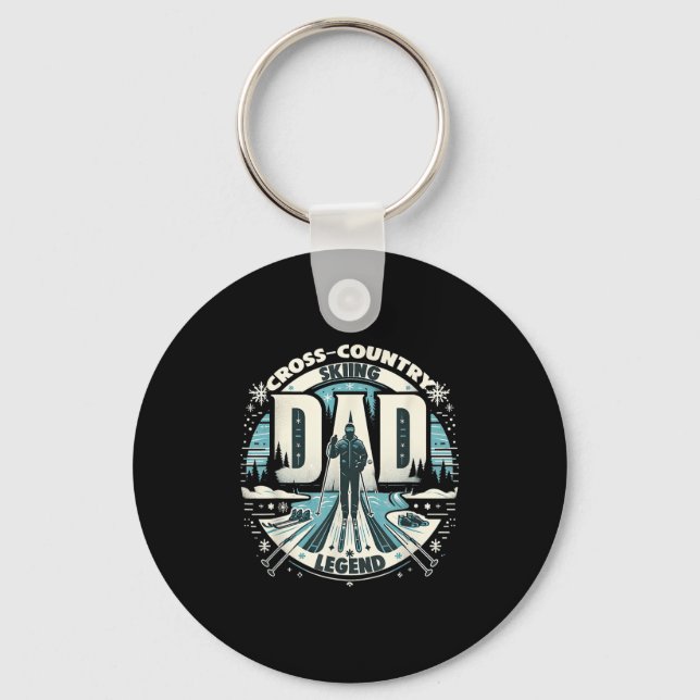 Dad Fathers Day Dad The Cross-country Skiing Legen Key Ring (Front)