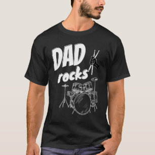 Dad Father's Day Drum Kit Drums Music T-Shirt