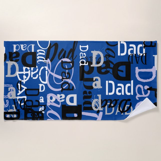 DAD FATHERS DAY Gift Beach Golf Towel Blue (Front)