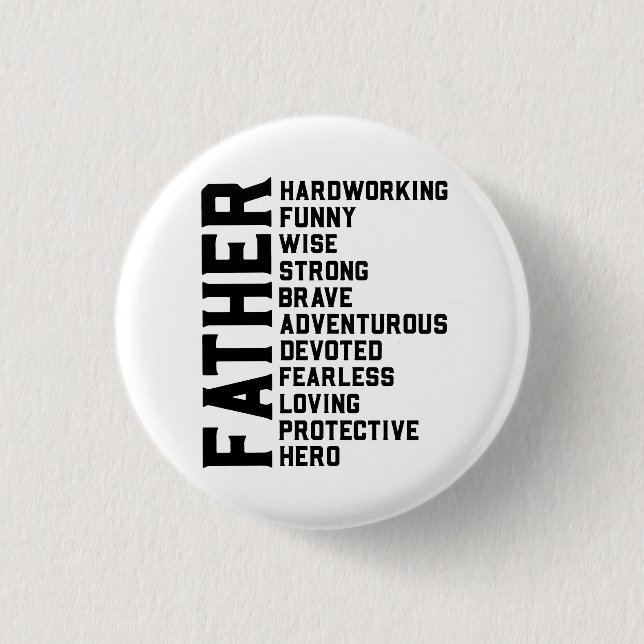 Dad Father's day gift.  Daddy birthday present.  F 3 Cm Round Badge (Front)