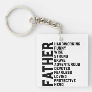 Dad Father's day gift. Daddy birthday present. F Key Ring