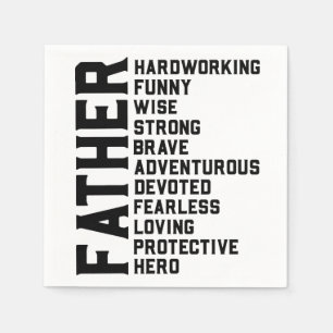 Dad Father's day gift.  Daddy birthday present.  F Napkin