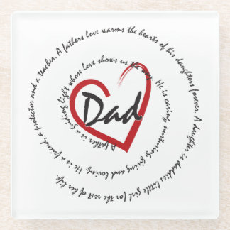 Dad - Fathers Day Glass Coaster
