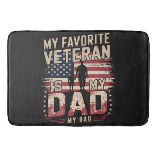 Dad Father's Day My Favourite Veteran Bath Mat