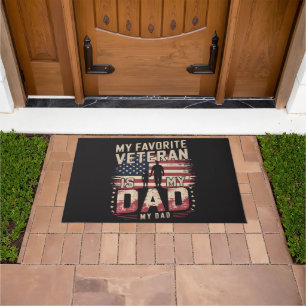 Dad Father's Day My Favourite Veteran Doormat