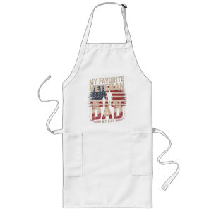 Dad Father's Day My Favourite Veteran Long Apron